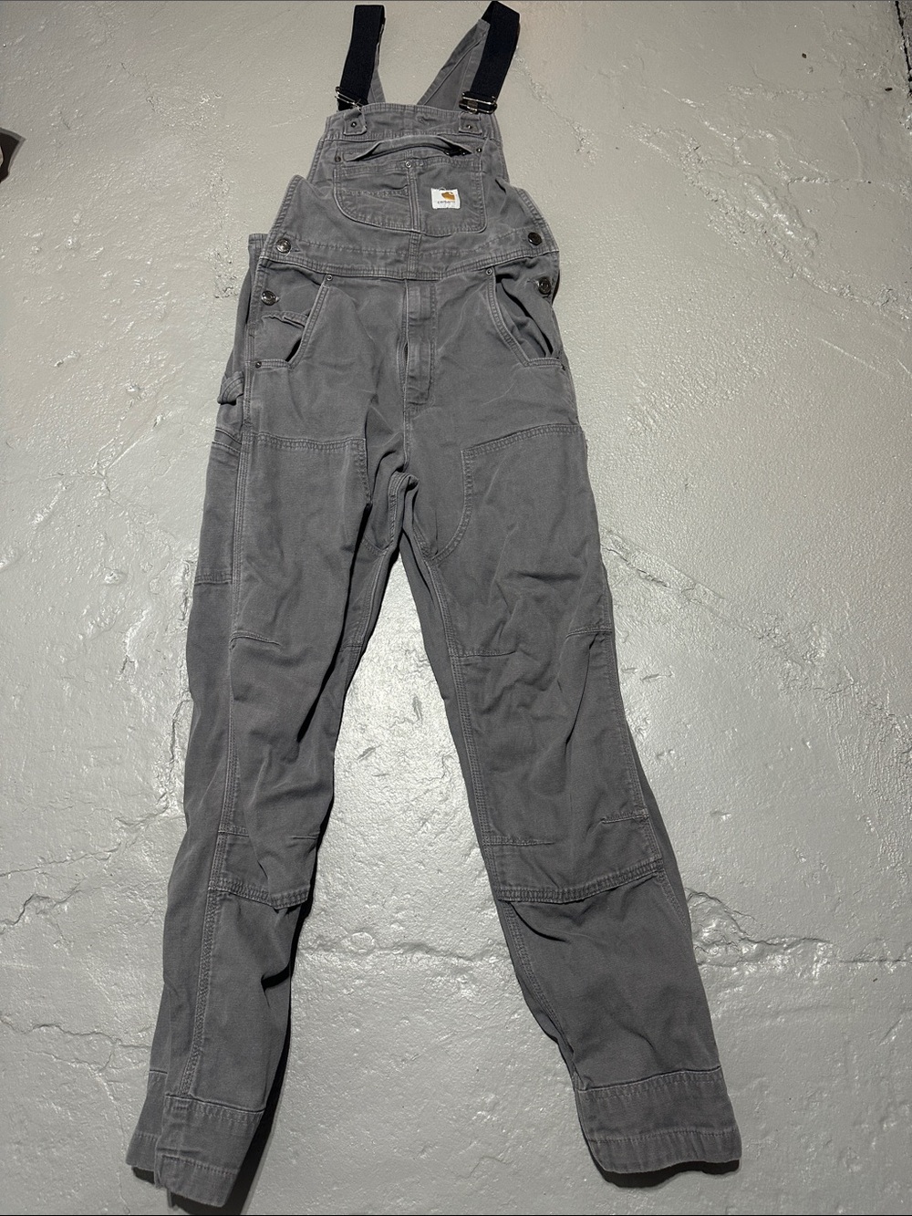 Carhartt Charcoal Utility Overalls with Black Straps